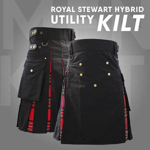 Kilt en tartan Royal Stewart pour hommes - Kilt hybride écossais moderne avec poches cargo - Product Image 5
