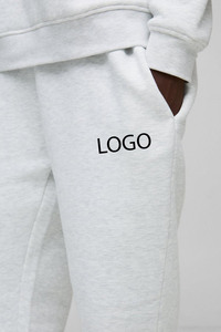 Venta al por mayor de pantalones de chándal elegantes para hombre con logotipo personalizado Heavyweight White Heather White pantalones para hombre 450GSM súper suave y cómodo para correr - Product Image 3