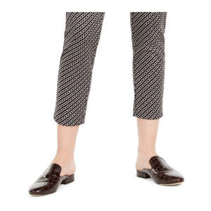 Pantalon crayon gris taille haute Michael Kors pour femme, imprimé chaîne, en crêpe et mousseline, respirant et infroissable, taille L - Product Image 3