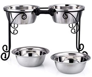 Cuenco para mascotas de acero hecho a mano de la mejor calidad, alimentador ecológico, soporte de Metal negro para gatos, gatitos, cachorros, perros y Mascotas - Product Image 6