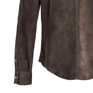 Customized <b>Suede</b> Leather <b>Shirt</b> for Men Latest Style With Button Decoration and Pocket Leather <b>Suede</b> <b>Shirt</b> - Product Image 4