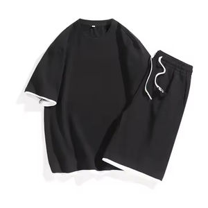 Conjunto de pantalones cortos de rizo de verano de alta calidad para hombre 100% algodón estilo deportivo de secado rápido 220GSM personalizable bajo MOQ 10 Set - Product Image 6