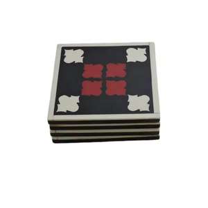 Sous-verre carré en bois de résine multicolore de meilleure qualité Nouveau design pour les fêtes de bureau et de restaurant Style classique - Product Image 2