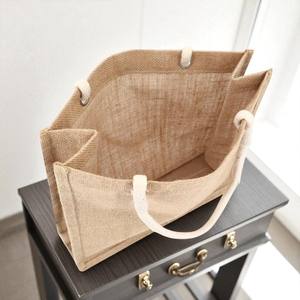 NaturesTouch Sac fourre-tout en jute personnalisé pour femmes Fermeture à glissière écologique Style de mode vintage Réutilisable pour les promotions de shopping - Product Image 5