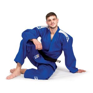 Traje de Judo Profesional Green Hill, Aprobado por la IJF, Azul, para Karate, Muay Thai, BJJ, Taekwondo, Incluye Pantalones Cortos Tailandeses - Product Image 1