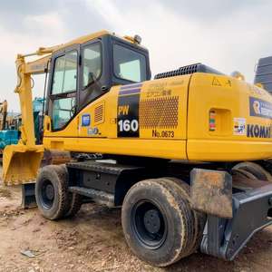 Excavadora de Ruedas Komatsu PC160 de 16 Toneladas, Usada, de Segunda Mano, de Tamaño Mediano, Capacidad de la Cuchara de 0.65m3, Potencia de 82.4KW, en Venta, 99% Nueva - Product Image 6