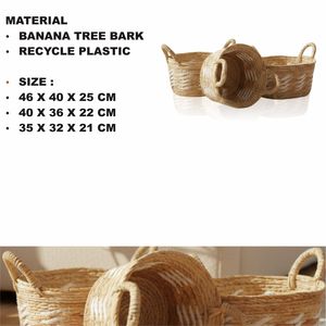Juego de 3 Cestas Ovaladas de Fibra de Coco Artesanal - Product Image 2
