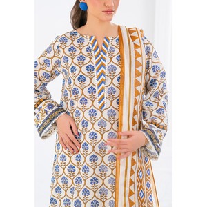Ensemble décontracté 3 pièces imprimé style uni, longueur genou, en tissu lawn, avec décorations en diamant, respirant, numérique, ODM CLP-52216 XS pour tenue d'été - Product Image 2