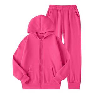 Conjunto Deportivo Clásico para Mujer, Color Sólido, Invierno, Transpirable, Estampado, 2 en 1, Sudadera con Capucha, Pantalones Jogger, Poliéster de Alta Calidad, Casual - Product Image 3