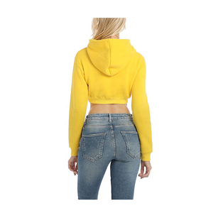 Sudadera con capucha de algodón de gran tamaño para mujer con Jersey suelto de manga larga, sudadera de otoño OEM personalizada, chándal de Top corto a precio de fábrica - Product Image 5