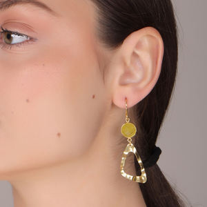 Dua ต่างหูทองเหลืองทำด้วยมือสำหรับผู้หญิงทำมือชุบทอง18K - Product Image 6