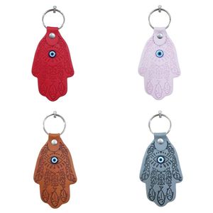 Hand of Fatima <b>Leather</b> <b>Keychain</b> in Various Colors - Product Image 3