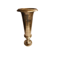 Vaso Artigianale di Lusso in Metallo, Design a Corna di Cervo, Finitura Anticata, Design Moderno, Marca Kayna Export, Capacità 1L, per Fiori