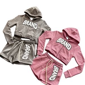 ชุดเซ็ตเสื้อผ้าฤดูร้อนปี 2026 ออกแบบโลโก้ตามสั่ง ไซส์พลัส ชุดเซ็ตสั้น เสื้อสเวตเชิ้ต ชุดวอร์ม ชุดสองชิ้น - Product Image 1