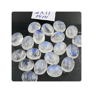 Alta calidad 8mm Fuego Azul Arco Iris piedra lunar hermoso cabujón ovalado facetado 9x11mm patrón de piedras preciosas calibradas fabricación de joyas - Product Image 2
