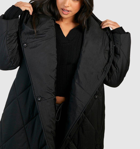 Custom Waterproof Zipper Outerwear Winter Women's Removable Fur Hooded Puffer Long Cotton Filled Jacket - Product Image 3