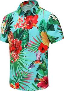 Camisa Hawaiana de manga corta con botones para hombre con estampado Palmshadow Summer Beach Casual camisas para hombre - Product Image 4