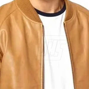 Veste en cuir classique de couleur personnalisée pour hommes avec design à coupe ajustée et veste d'hiver à coutures durables pour hommes - Product Image 4