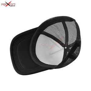 Sombrero de camionero con bordado de malla con letras negras de béisbol de 5 paneles de alta calidad, gorra de béisbol de malla hecha a medida - Product Image 3