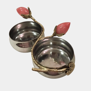 Bol de service finition en métal argenté de haute qualité avec saladier à la feuille d'or Décoration de maison et fêtes exclusives faites à la main - Product Image 5