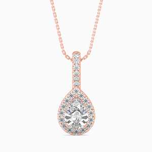 Collar con Colgante Solitario con Halo de Diamante Cultivado en Laboratorio, Corte Pera, 1 Quilate, en Oro Sólido de 14k, con Certificado IGI, Fabricante de Joyería con Diamantes - Product Image 3