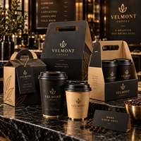 Boîtes porte-gobelets à café personnalisées AT PACK avec poignée, supports pour 2 et 4 gobelets, fournitures d'emballage en gros pour les cafés