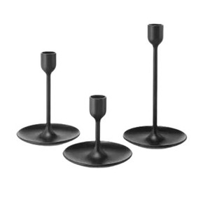 Black <b>Taper</b> <b>Candle</b> Holder Candlestick uniquecandle jar Centrepiece Decoration - Product Image 5