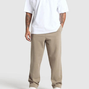 Jogging pour homme en coton brun, dernier design, séchage rapide, lavé, respirant, ample, jambe droite, avec poches latérales - Product Image 3