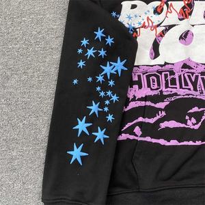 Y2k Streetwear Automne Hiver Personnalisé Bouffée Imprimer Hommes À Capuche Lourd Coton Polaire À Capuche Surdimensionné Pull Cropped Boxy Hoodies - Product Image 5