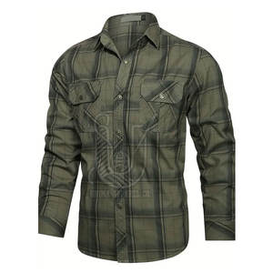 Chemises en flanelle pour hommes 100% coton respirantes à séchage rapide Coupe régulière Décontractée Haute qualité Vente en ligne - Product Image 2