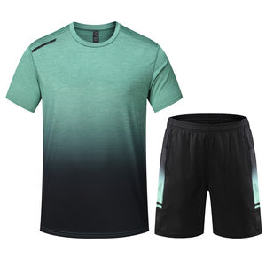 Ensembles courts de vêtements de sport pour hommes avec logo personnalisé 2025 Chemise de jogging deux pièces pour les entraînements d'été Ensemble de t-shirts d'été avec logo personnalisé pour hommes - Product Image 6