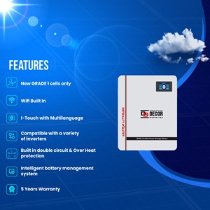 Batterie au lithium 51.2 volts 200AH 5KWH batteries au lithium de stockage d'énergie avec la série Ultra LIfepo4 meilleures performances avec une longue durée de vie - Product Image 1