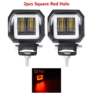 3 pouces 12V <span class=keywords><strong>24V</strong></span> 6000K LED Work Light Bar Spot Driving LED Headlights Work Lamp Fog Pods DRL Red Halo Offroad 4WD ATV SUV - Product Image 2