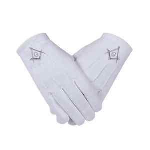 Gants maçonniques de la meilleure qualité, couleur blanche, gants 100% coton, gants maçonniques Regalia avec logo personnalisé - Product Image 2
