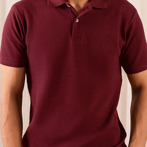 Polos rojos corporativos personalizados para hombres, suministro OEM 100% de algodón de manga corta, antiarrugas, transpirable, cómoda ropa de negocios - Product Image 4