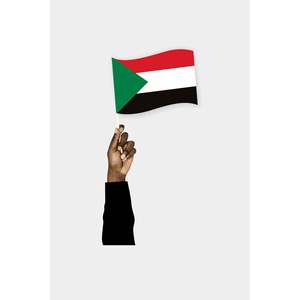 Drapeau sudanais imprimé numériquement, à tenir à la main - Product Image 1