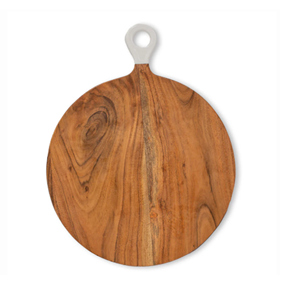 Tabla de Cortar Redonda de Madera de Acacia Ecológica de Alta Calidad con Mango de Madera, Logotipo Personalizable, Venta al por Mayor desde Vietnam, MOQ 100 Piezas - Product Image 1