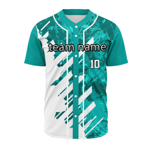 Maillot de baseball 100% polyester Taille adulte Couleur unie personnalisée Uniforme d'équipe sportive Haute qualité OEM Évacuation de l'humidité à l'avant - Product Image 1