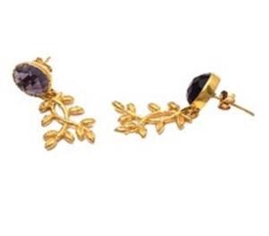 Boucles d'oreilles en forme de poire en argent Sterling 925 améthyste Hydro - Product Image 1