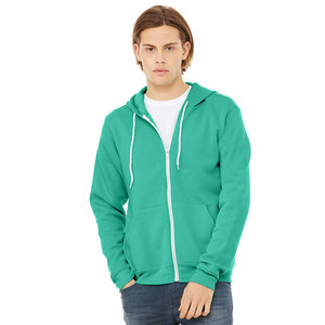Bella + Canvas Tan Full-Zip Hoodie Chaqueta de lana de esponja suave y ligera con técnicas bordadas y con cuentas - Product Image 4