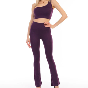 Conjunto de traje de Yoga personalizado para mujer 2025, ropa de gimnasio de entrenamiento sin costuras de secado rápido para marcas de Boutique y Fitness - Product Image 1