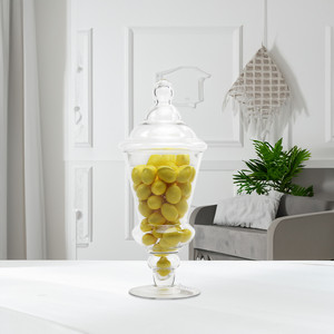 Jarrón de Vidrio de 16 Pulgadas con Base, Hecho a Mano, Moderno, con Tapa, para Decoración y Vajilla de Fiesta, Juego de 6 Piezas WGV VAP0612-CS - Product Image 6