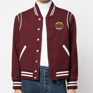 Veste d'université personnalisée de haute qualité avec logo brodé vêtements d'entraînement d'hiver en laine et en tissu en gros - Product Image 6