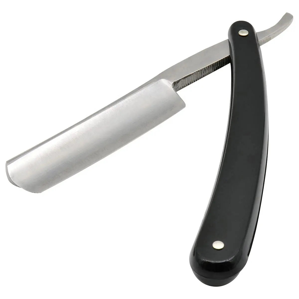Finest Quality Stainless Steel Straight Edge Razor with Smooth Black Handle Barber Cut Throat Razor Blades
