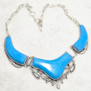Collar de piedras preciosas turquesas grandes de alta calidad, joyería bohemia de plata esterlina para mujer, estilo clásico para compromiso - Product Image 3