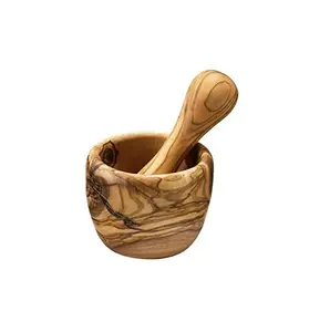 High quality Mango Wood Mortar and Pestle Handmade Crush Spices Smasher and customized pestle for sale product