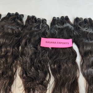 100% non traité indien Bundle Machine Double trame couleur naturelle cheveux femmes noires traitement pas cher aucun Extensions de cheveux humains - Product Image 5
