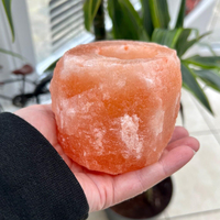 Porte-bougie en sel de l'Himalaya |   Porte-bougie en sel de roche pour la décoration de la maison, prospérité, harmonie, bien-être, guérison naturelle