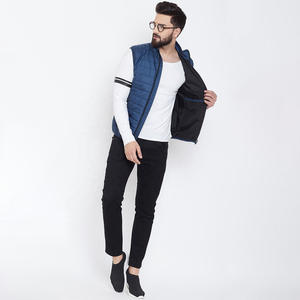 Chaqueta acolchada de nailon 100% informal para hombre, chaleco de alta calidad, transpirable, con cremallera, cuello redondo, exterior de invierno, chalecos de talla grande para hombre - Product Image 6