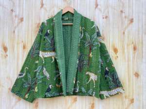 แจ็คเก็ตผ้าฝ้ายบุนวมวินเทจของผู้หญิงเสื้อโค้ทไซส์ใหญ่พิเศษปักลายแบบกลับด้านได้ - Product Image 2